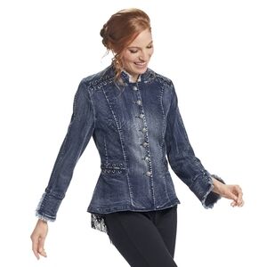 THE PYRAMID COLLECTION Deconstructed Denim Jacket Gothic